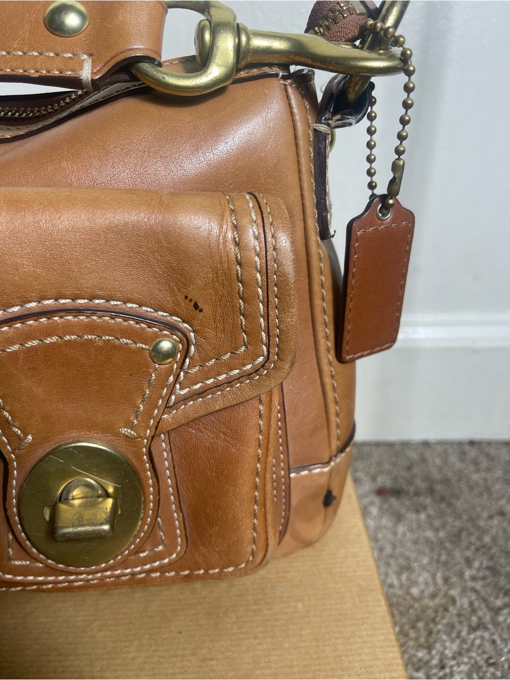 Vintage Coach Y2K Legacy Leather Bag with Double Turnlock - Picture 5 of 10
